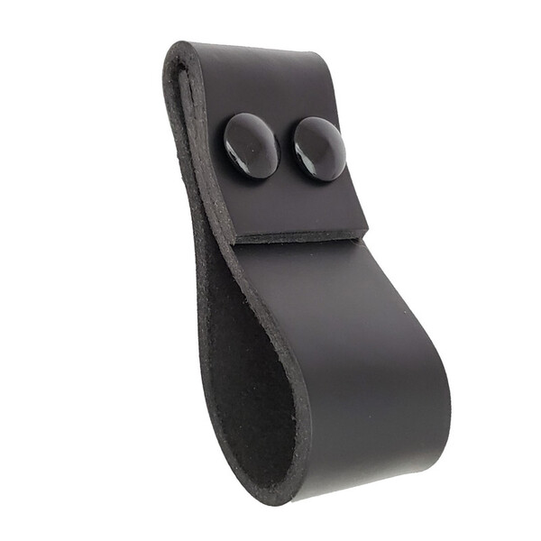 Puxador Dobatwo Parafuso - Couro Legítimo Preto - Parafuso Pr