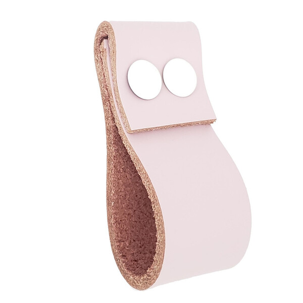 Puxador Dobatwo Parafuso - Couro Legítimo Rosa - Parafuso Bra