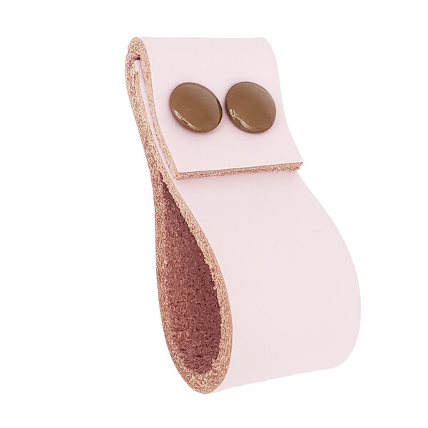 Puxador Dobatwo Parafuso - Couro Legítimo Rosa - Parafuso Mar