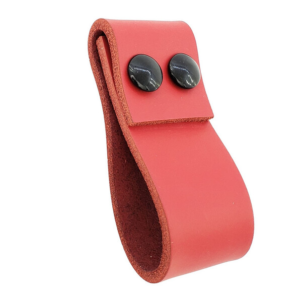 Puxador Dobatwo Parafuso - Couro Legítimo Vermelho - Parafuso