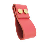 Puxador Dobatwo Parafuso - Couro Legítimo Vermelho - Parafuso