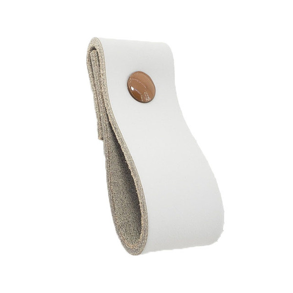 Puxador Dobi Parafuso - Couro Legítimo Cinza - Parafuso Marrom