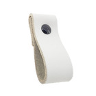 Puxador Dobi Parafuso - Couro Legítimo Cinza - Parafuso Preto