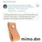 Puxador Dobi Parafuso - Couro Legítimo Cinza - Parafuso Preto