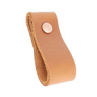 Puxador Dobi Parafuso - Couro Legítimo Marrom - Parafuso Rose