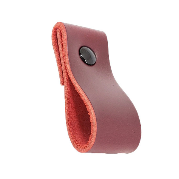 Puxador Dobi Parafuso - Couro Legítimo Marsala - Parafuso Pre