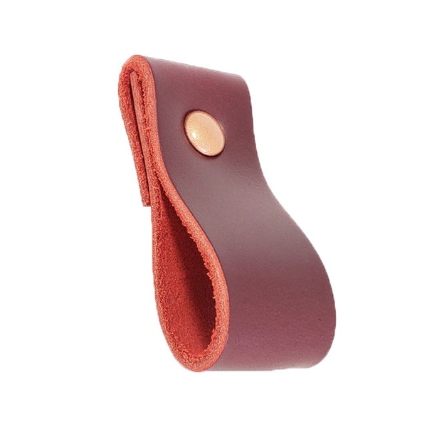 Puxador Dobi Parafuso - Couro Legítimo Marsala Parafuso:cobre