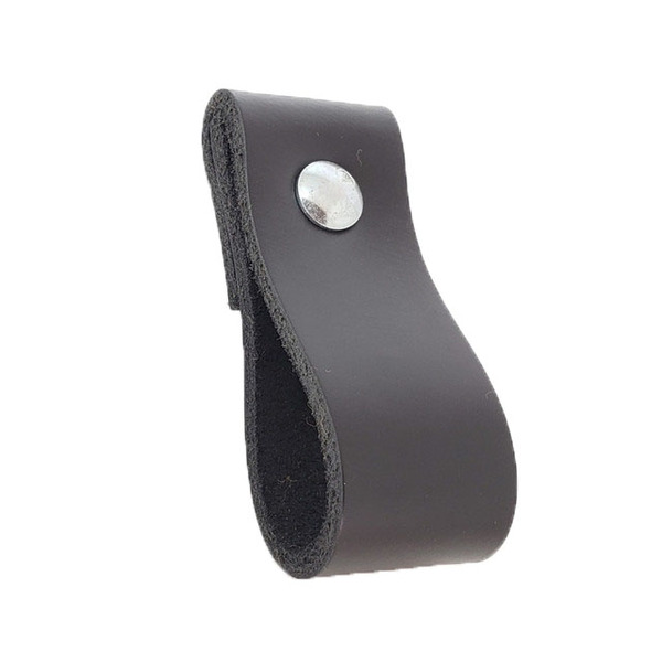 Puxador Dobi Parafuso - Couro Legítimo Preto Parafuso:prata