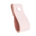 Puxador Dobi Parafuso - Couro Legítimo Rosa - Parafuso Branco