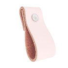 Puxador Dobi Parafuso - Couro Legítimo Rosa - Parafuso Prata