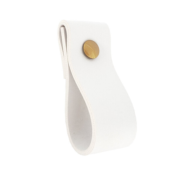 Puxador Dobi Parafuso - Textura De Couro Branco - Parafuso Do