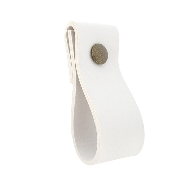 Puxador Dobi Parafuso - Textura De Couro Branco - Parafuso Ou