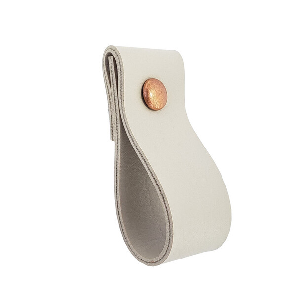 Puxador Dobi Parafuso - Textura De Couro Creme - Parafuso Cob