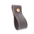 Puxador Dobi Parafuso - Textura De Couro Marrom Escuro - Para