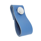 Puxador Dobi Tampa - Couro Legítimo Azul Marinho - Tampa Crom