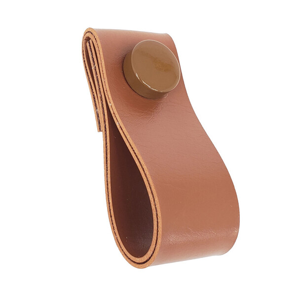 Puxador Dobi Tampa - Textura De Couro Marrom  - Tampa Marrom