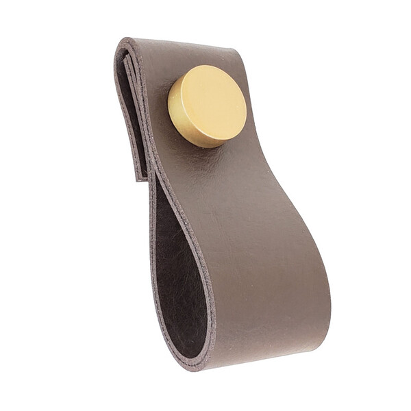 Puxador Dobi Tampa - Textura De Couro Marrom Escuro - Tampa D