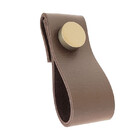 Puxador Dobi Tampa - Textura De Couro Marrom Escuro - Tampa O