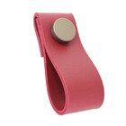 Puxador Dobi Tampa - Textura De Couro Vermelho - Tampa Ouro V