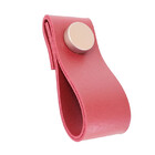 Puxador Dobi Tampa - Textura De Couro Vermelho - Tampa Rose G