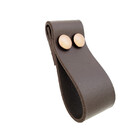 Puxador Dobitwo 2 Parafusos - Textura De Couro Marrom Escuro