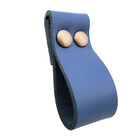 Puxador Dobitwo Parafuso - Couro Legítimo Azul - Parafuso Ros