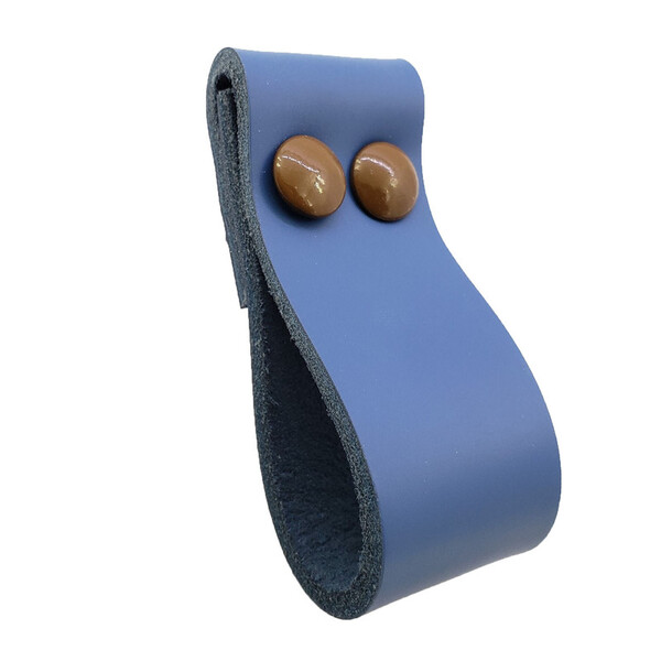 Puxador Dobitwo Parafuso - Couro Legítimo Azul Parafuso:marrom