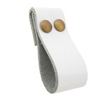 Puxador Dobitwo Parafuso - Couro Legítimo Branco - Parafuso D