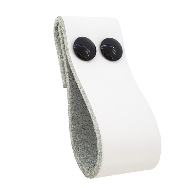 Puxador Dobitwo Parafuso - Couro Legítimo Branco - Parafuso P