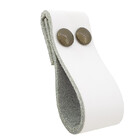 Puxador Dobitwo Parafuso - Couro Legítimo Branco Parafuso:our