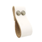 Puxador Dobitwo Parafuso - Couro Legítimo Creme - Parafuso Ou