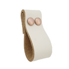 Puxador Dobitwo Parafuso - Couro Legítimo Creme - Parafuso Ro