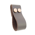 Puxador Dobitwo Parafuso - Couro Legítimo Marrom Escuro - Par