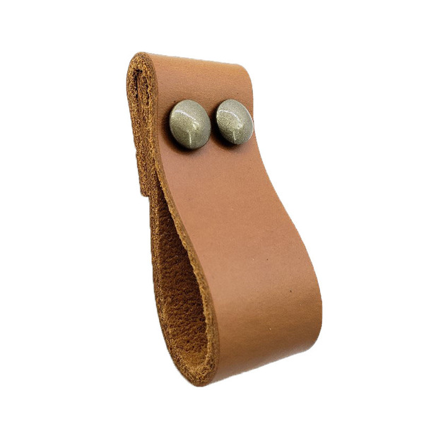 Puxador Dobitwo Parafuso - Couro Legítimo Marrom - Parafuso O