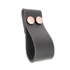 Puxador Dobitwo Parafuso - Couro Legítimo Preto - Parafuso Ro