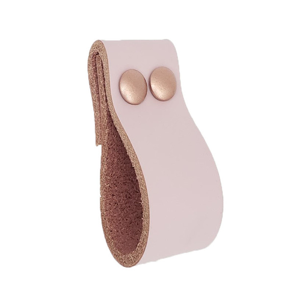 Puxador Dobitwo Parafuso - Couro Legítimo Rosa - Parafuso Ros