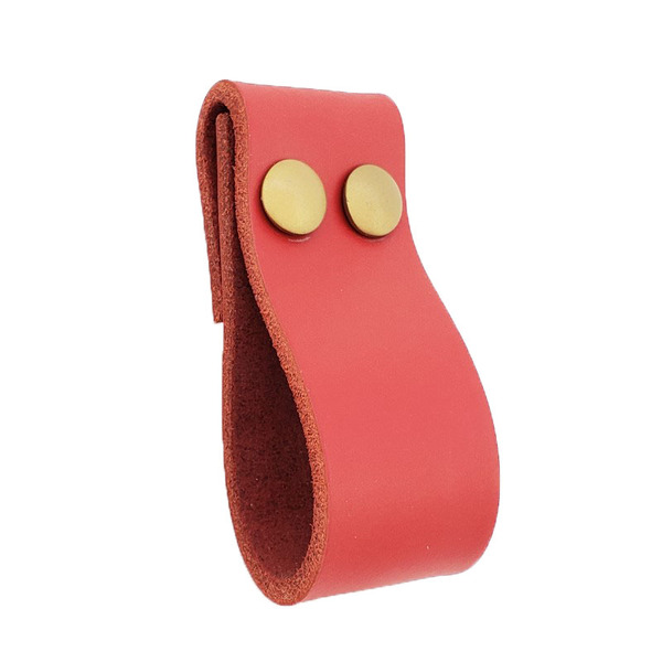 Puxador Dobitwo Parafuso - Couro Legítimo Vermelho Parafuso:d