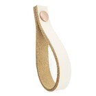 Puxador Dofi Parafuso - Couro Legítimo Creme - Parafuso Rose