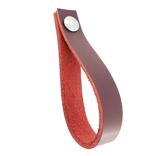 Puxador Dofi Parafuso - Couro Legítimo Marsala - Parafuso Pra