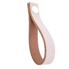 Puxador Dofi Parafuso - Couro Legítimo Rosa - Parafuso Branco