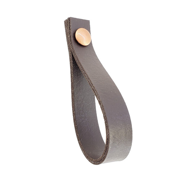 Puxador Dofi Parafuso - Textura De Couro Marrom Escuro - Para