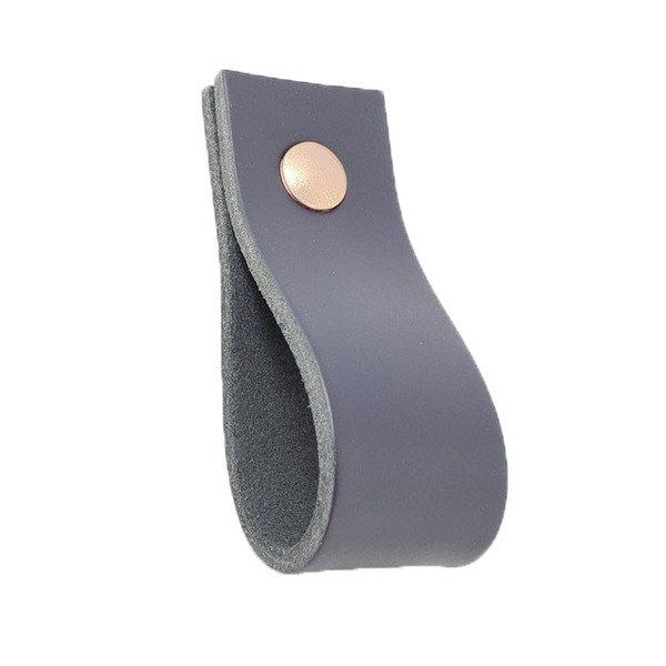 Puxador Doko Parafuso - Couro Legítimo Azul Marinho - Parafus