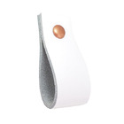 Puxador Doko Parafuso - Couro Legítimo Branco - Parafuso Cobre