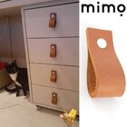 Puxador Doko Parafuso - Couro Legítimo Branco - Parafuso Rose