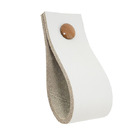 Puxador Doko Parafuso - Couro Legítimo Cinza - Parafuso Marrom