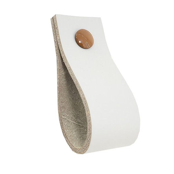 Puxador Doko Parafuso - Couro Legítimo Cinza - Parafuso Marrom