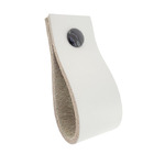 Puxador Doko Parafuso - Couro Legítimo Cinza - Parafuso Preto