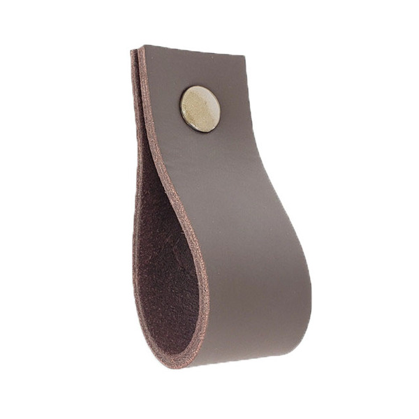 Puxador Doko Parafuso - Couro Legítimo Marrom Escuro - Parafu