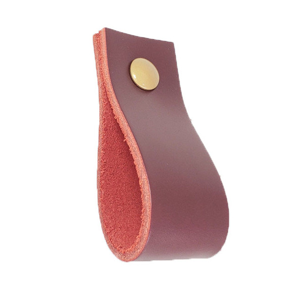 Puxador Doko Parafuso - Couro Legítimo Marsala - Parafuso Dou