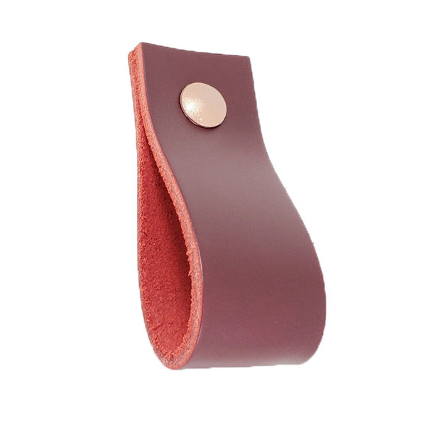 Puxador Doko Parafuso - Couro Legítimo Marsala - Parafuso Ros